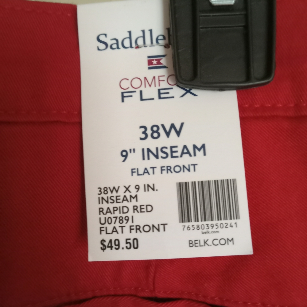 NWT Men's Saddlebred Comfort Flex Shorts Size 38w Color Rapid Red - Picture 3 of 11